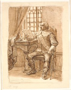 Chrの貴族。 4. 時間は座って手紙を読む 作： Wilhelm Marstrand