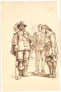 Chrの貴族。 4.2人の男性と話す時間 作： Wilhelm Marstrand