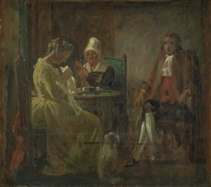 求婚者の訪問。 ホルバーグ時代のスーツ 作： Wilhelm Marstrand