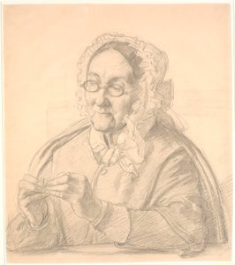 ミシン針を踏む老婦人 作： Wilhelm Marstrand