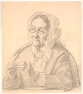 ミシン針を踏む老婦人 作： Wilhelm Marstrand