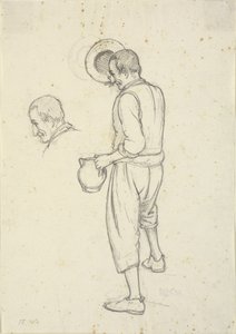 年老いた漁師は帽子を脱いで同じ頭を研究する 作： Wilhelm Marstrand