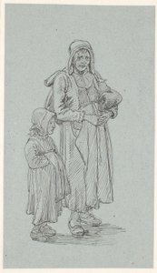スウェーデンの老妻と少女 作： Wilhelm Marstrand