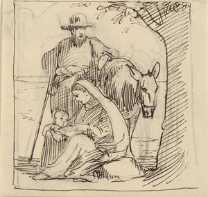 エジプトへの途中で休憩 作： Wilhelm Marstrand