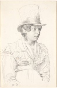 シルクハットをかぶったイタリア人女性 作： Wilhelm Marstrand