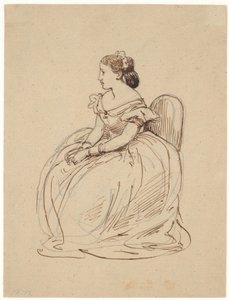 ボール ガウンに座っている女性 作： Wilhelm Marstrand