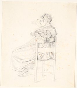 座っている年配のイタリア人女性 作： Wilhelm Marstrand
