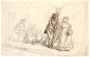 靴職人一家がストランドヴェイェンの森林ツアーに参加 作： Wilhelm Marstrand