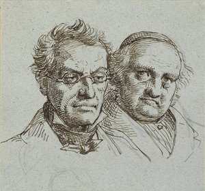 2 つの男性の頭 作： Wilhelm Marstrand