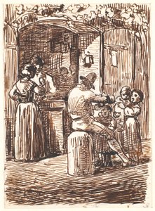 イタリアのワインショップの外 作： Wilhelm Marstrand