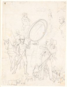絵「犬の日の街並み」の下書き 作： Wilhelm Marstrand