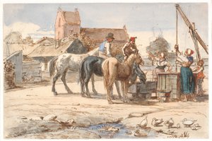 村外れの井戸にて 作： Wilhelm Marstrand