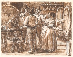 ワインはセラーで試飲 作： Wilhelm Marstrand