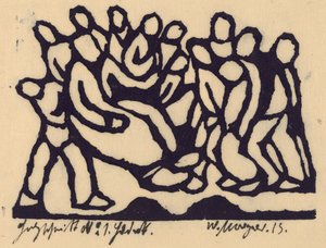 最高評議会の前のキリスト 作： Wilhelm Morgner