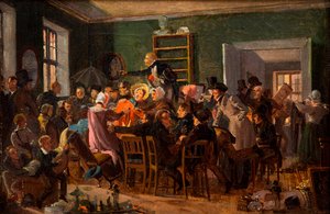 オークションの様子、1835 年。