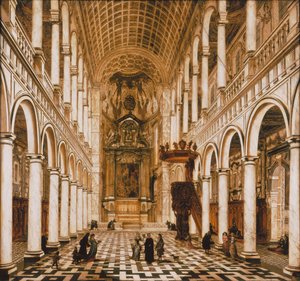 アントワープのイエズス会教会の内部、1668年。 作： Wilhelm Schubert van Ehrenberg