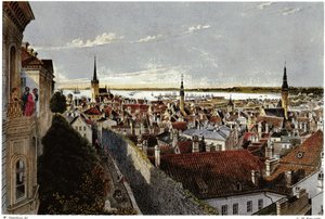レヴァルの眺め、1855年頃 作： Wilhelm Siegfried Stavenhagen