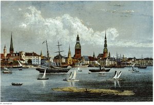 リガの眺め、1855年頃 作： Wilhelm Siegfried Stavenhagen