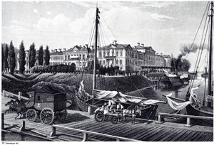 ミタウ城の眺め、c。 1850年 作： Wilhelm Siegfried Stavenhagen