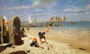 ビーチで晴れた日、1900年 作： Wilhelm Simmler