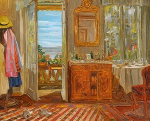シュタンベルク湖の内部。 1912 作： Wilhelm Trübner