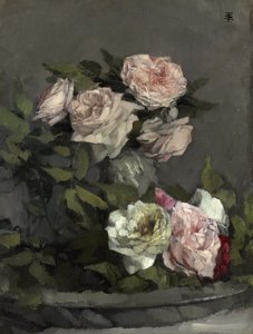 バラの静物 作： Wilhelm Trübner