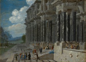 アハシュエロスの前のエスター、1650〜76年頃（キャンバスに油彩） 作： Wilhelm van Ehrenberg