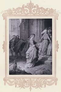 グレッチェン、教会へ行く（リトグラフ 作： Wilhelm von (after) Kaulbach