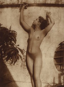 イタリア人女性（シチリア出身）（白黒写真） 作： Baron Wilhelm von Gloeden