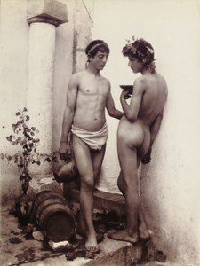 古典的なポーズで2人の若い男性 作： Baron Wilhelm von Gloeden