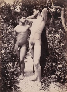 2つの男性ヌードの研究、1900年頃 作： Baron Wilhelm von Gloeden