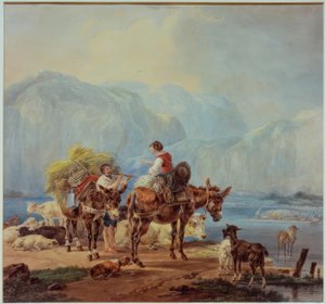 山の湖の羊飼い 作： Wilhelm von Kobell