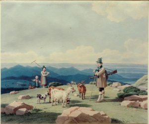 Hirschbergの酪農家と子供を持つハンター 作： Wilhelm von Kobell