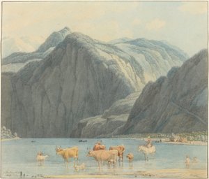 聖バルトロメの断崖のあるケーニヒゼー 作： Wilhelm von Kobell