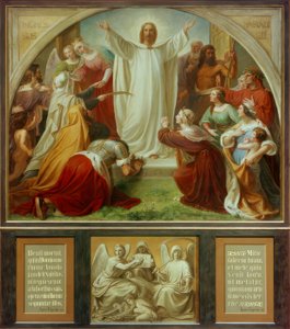 W.フォンシャドー、パラダイス（天国）-中央パネル、三連祭壇画、 作： Friedrich Wilhelm von Schadow