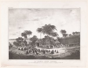 Aankomst van Prins Diepo Black in MagelangLe Prince Diepo Black (オブジェクトのタイトル)Atlas Memoirs on the War of the Island of Java 1825 to 1830 (series title) 作： Wilhelmus van Groenewoud