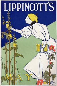 文学の話文芸新聞「リッピンコットの月刊誌」。ウィル・カルクヴィルのポスター、アメリカ、1890年頃（ポスター 作： Will Carqueville