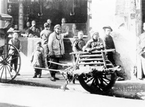 手押し車、中国、c.1905-7（bw写真） 作： Will E. Hudson