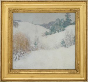 白い牧草地 作： Willard Leroy Metcalf