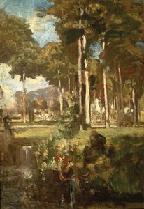 Berkenbos（パネルに油彩） 作： Willem Adriaan van Konijnenburg
