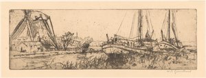 De Vliet (原題) 作： Willem Adrianus Grondhout (signed by artist)