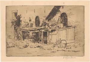 フォールブルグの庭にある鶏小屋 作： Willem Adrianus Grondhout (signed by artist)