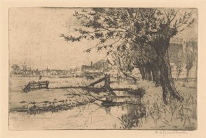 ハーグのビンクホルストにある市営ガス工場の溝 作： Willem Adrianus Grondhout (signed by artist)