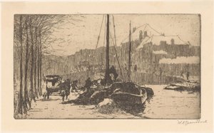 Snow in the City (原題) 作： Willem Adrianus Grondhout (signed by artist)