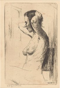 座っている裸の女性 作： Willem Adrianus Grondhout (signed by artist)