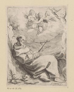 十字架を持つアッシジの聖フランチェスコ 作： Willem Basse (attributed to)