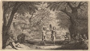 中央で踊っているカップルとバッカナル 作： Willem Basse