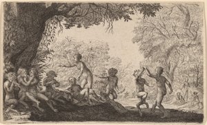 右側のダンス カップルと Bacchanal 作： Willem Basse