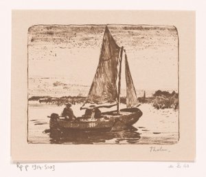 帆船の男 船（原題） 作： Willem Bastiaan Tholen (signed by artist)