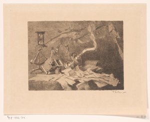 落下物や壊れた物がある静物 終わり（原題） 作： Willem Bastiaan Tholen (signed by artist)
